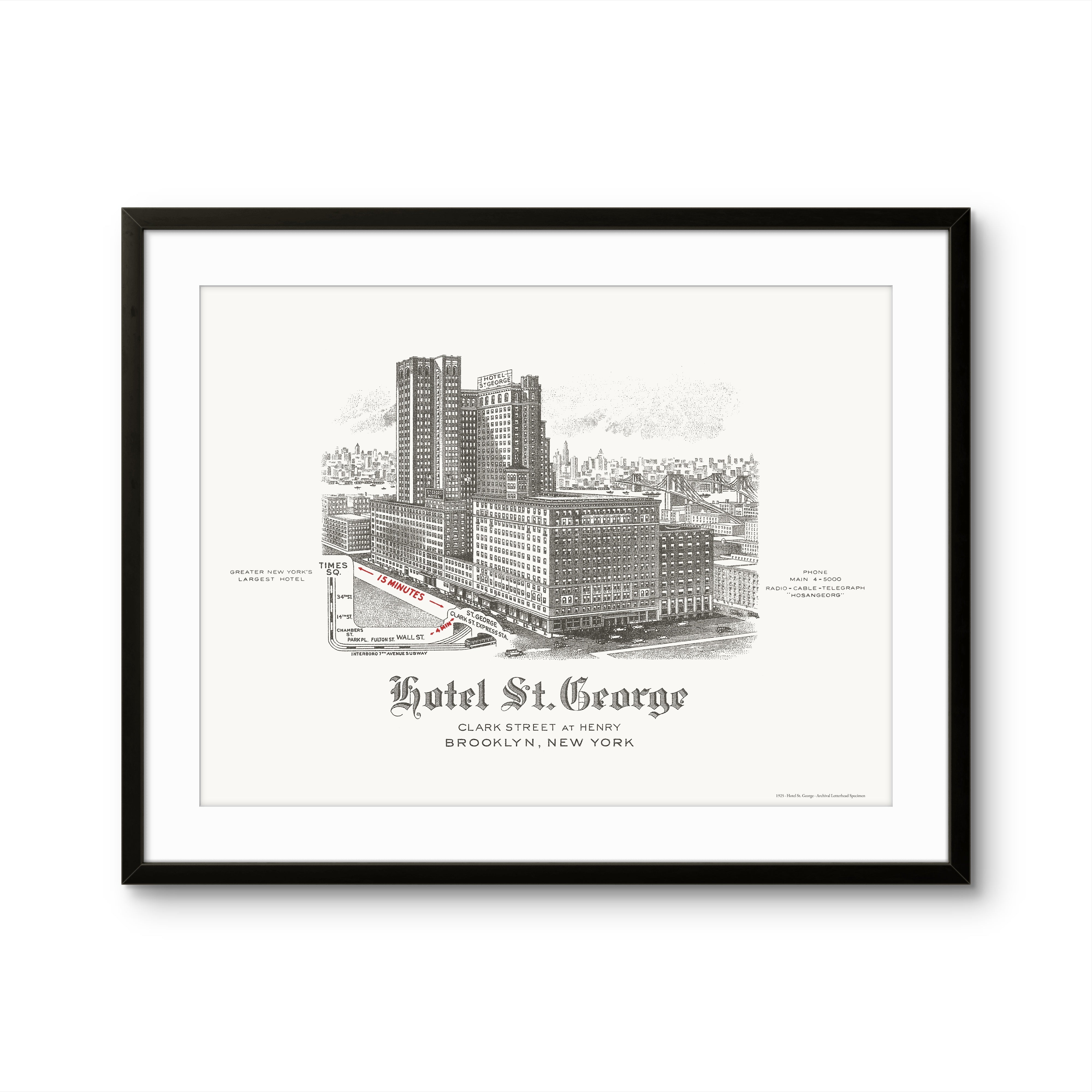 Hotel St. George, Brooklyn, NY — 1925 | Framed Print