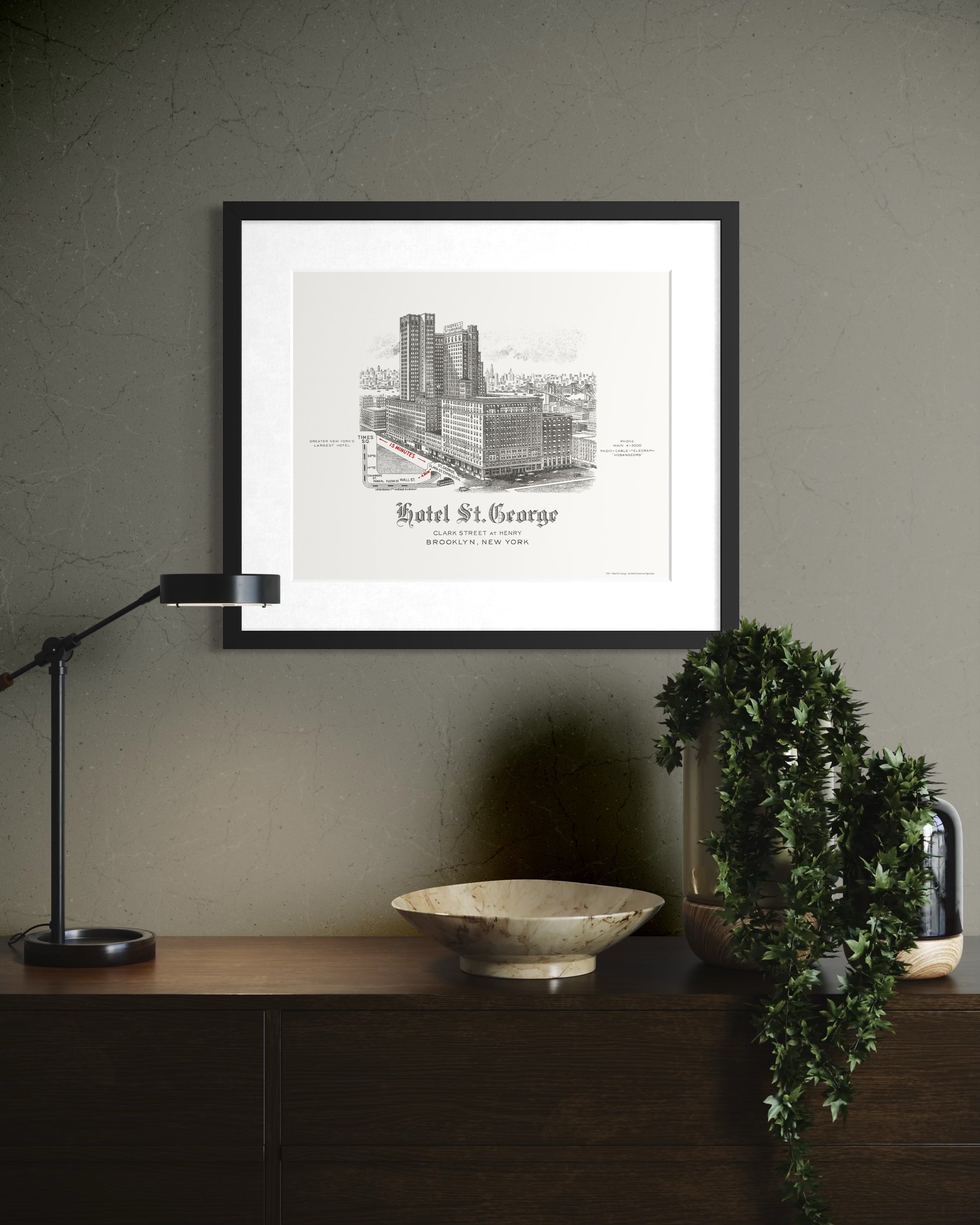Hotel St. George, Brooklyn, NY — 1925 | Framed Print