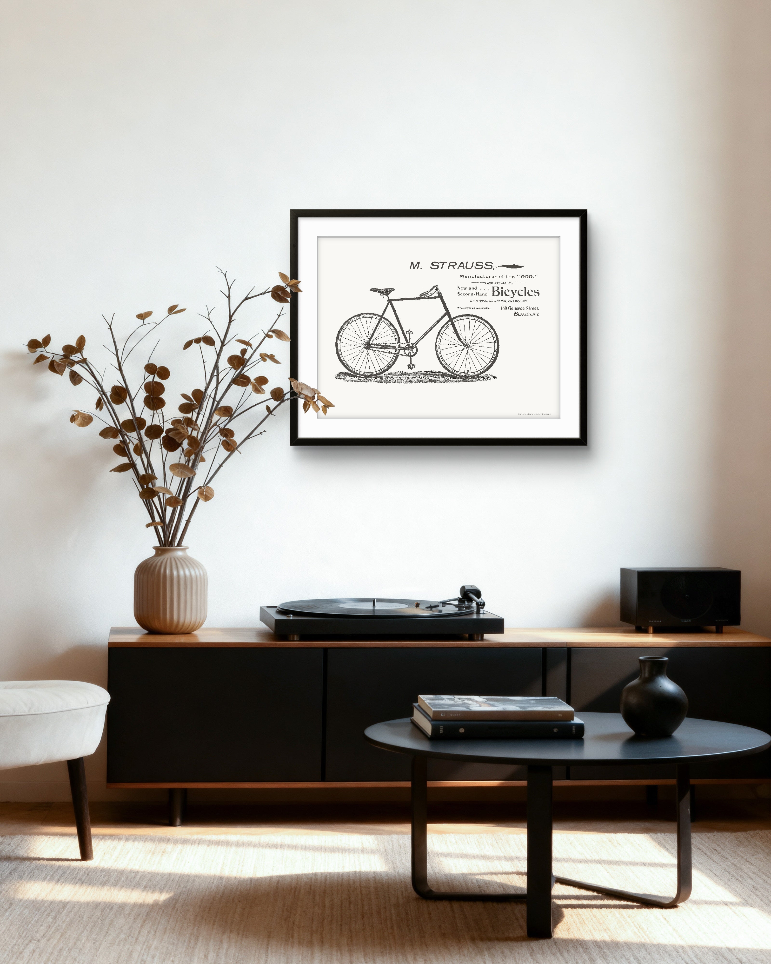 M. Strauss Bicycles, Buffalo — 1896 | Framed Print