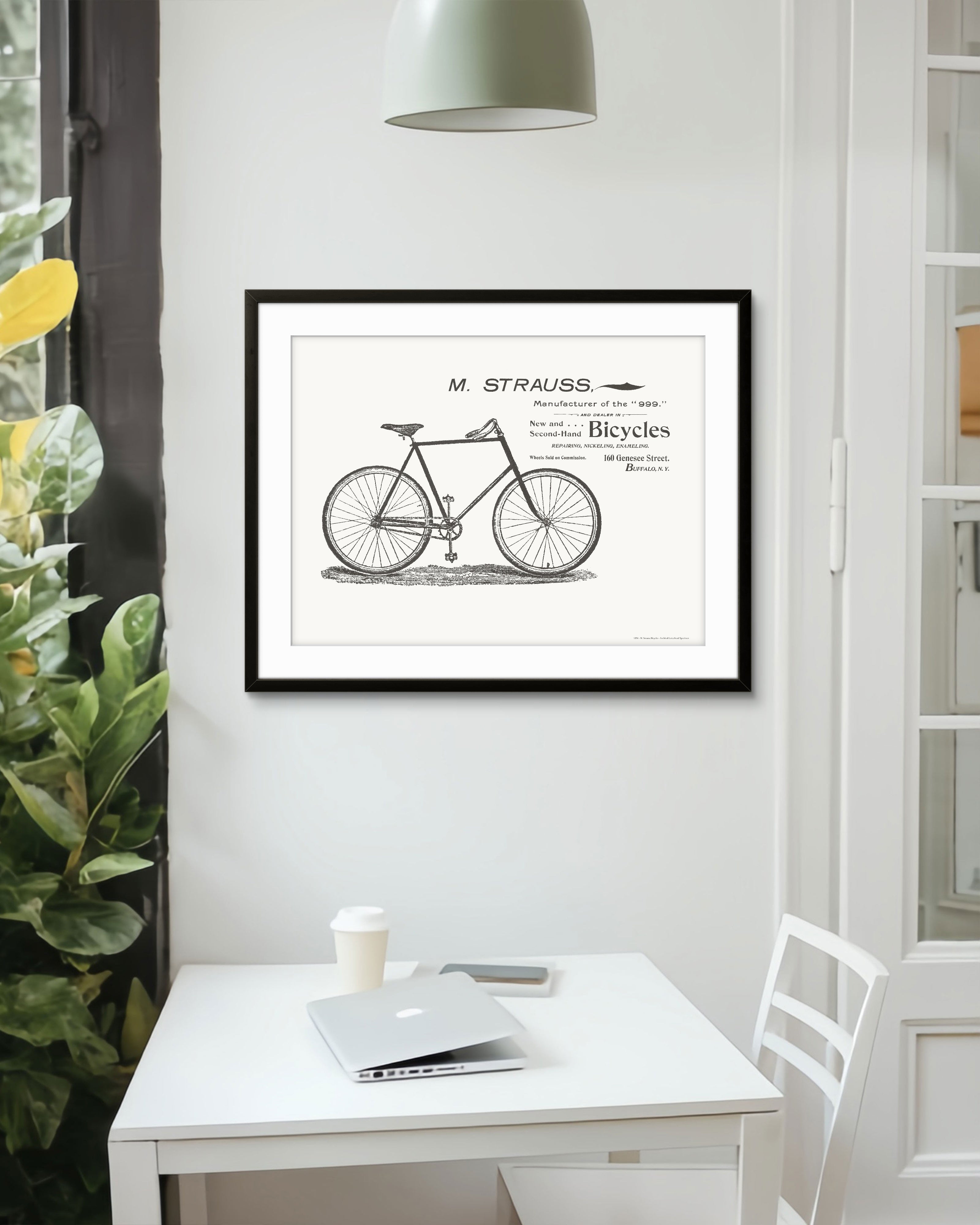 M. Strauss Bicycles, Buffalo — 1896 | Framed Print
