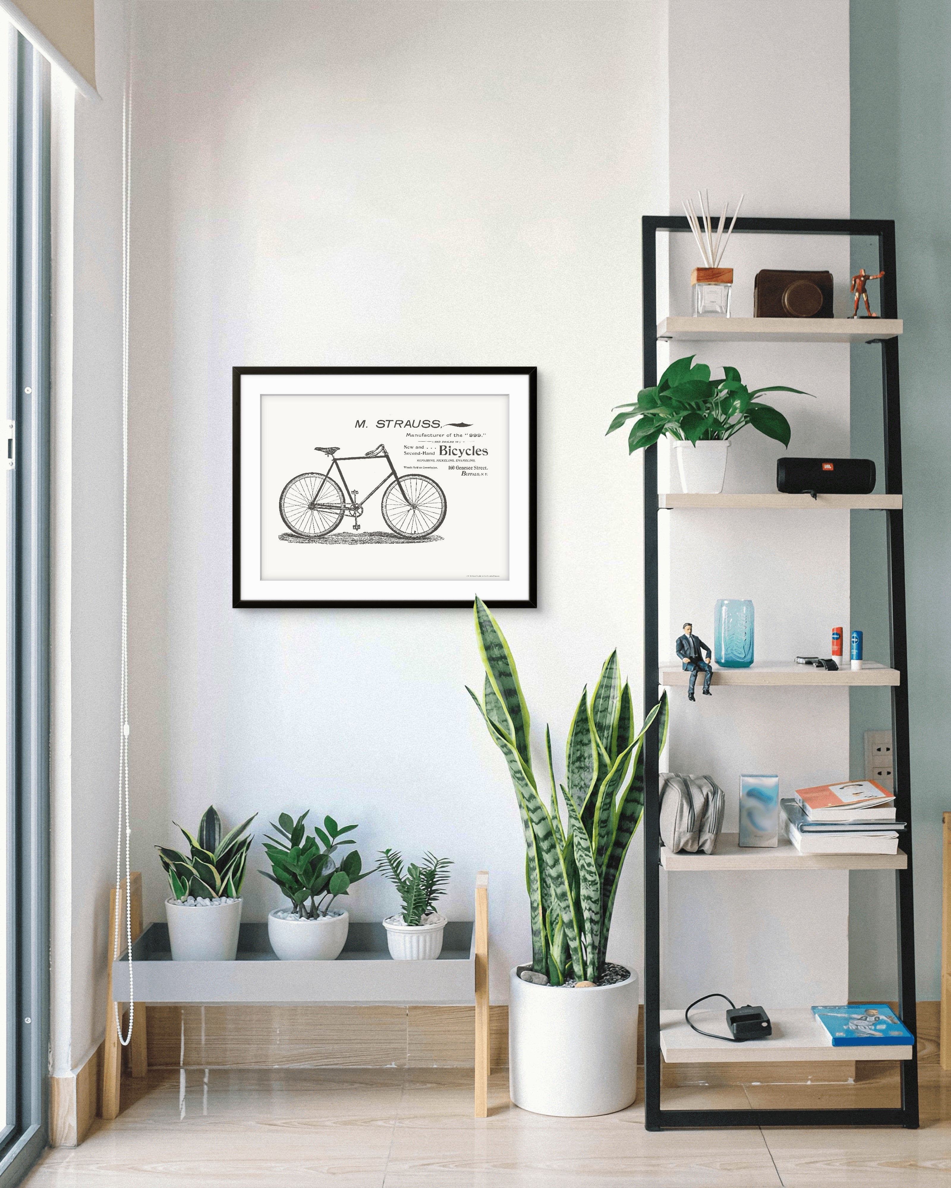 M. Strauss Bicycles, Buffalo — 1896 | Framed Print