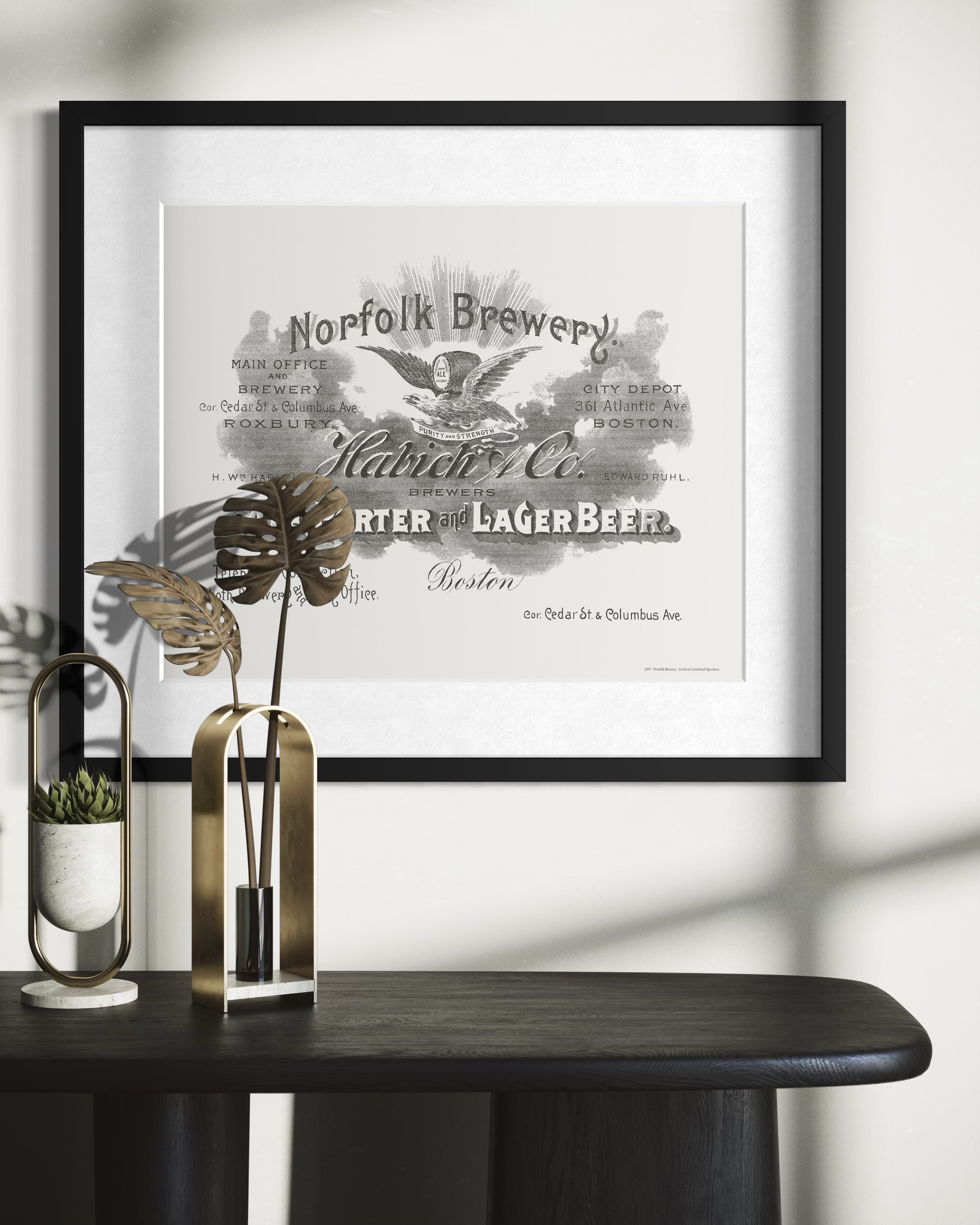 Norfolk Brewery, Boston, MA - 1897 | Framed Print