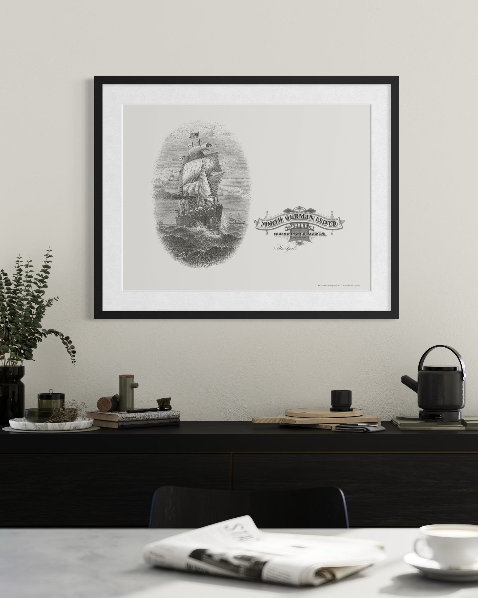 North German Lloyd Steamship Co. — 1884 | Framed Print