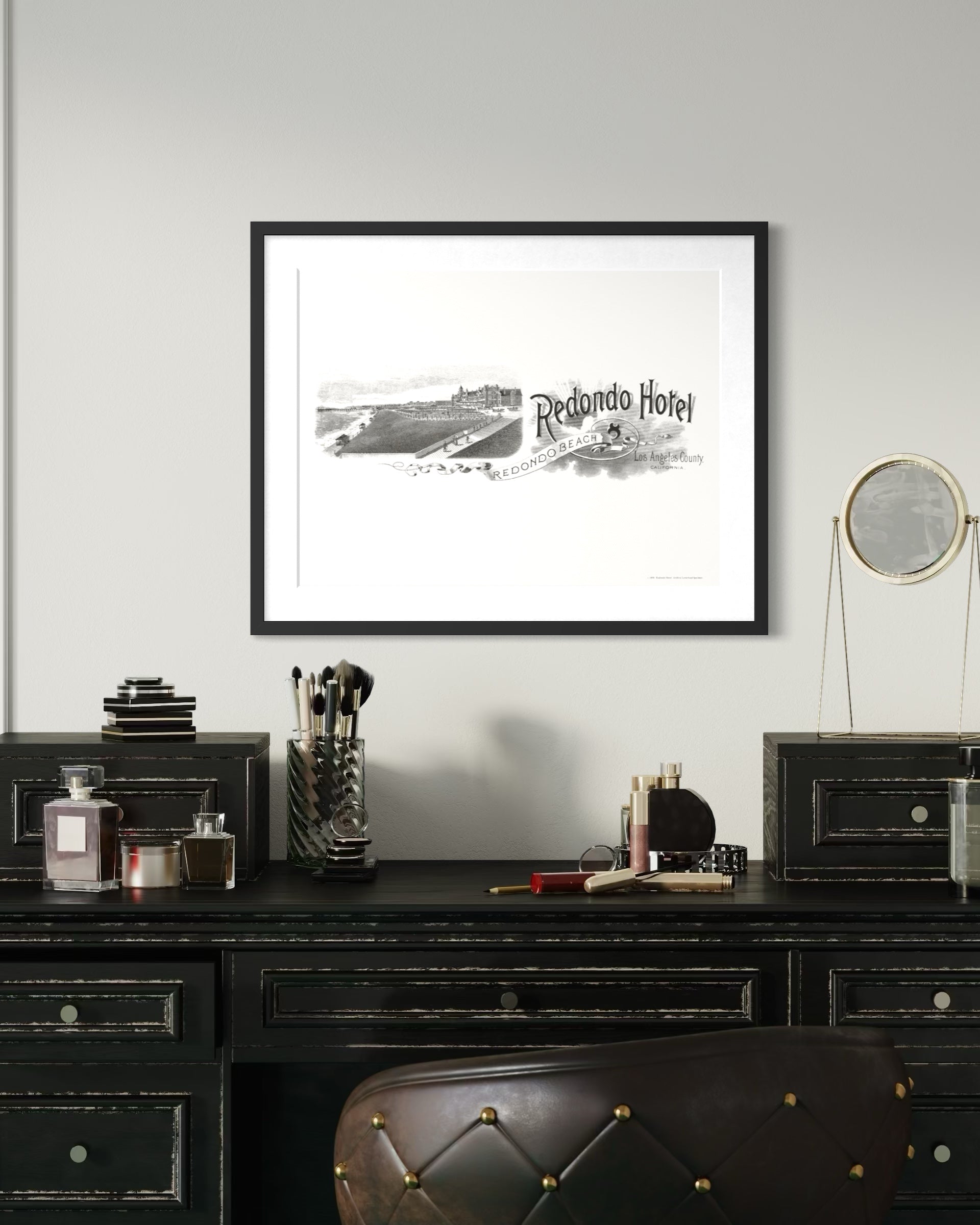 Redondo Hotel, Redondo Beach, CA — c. 1890 | Framed Print