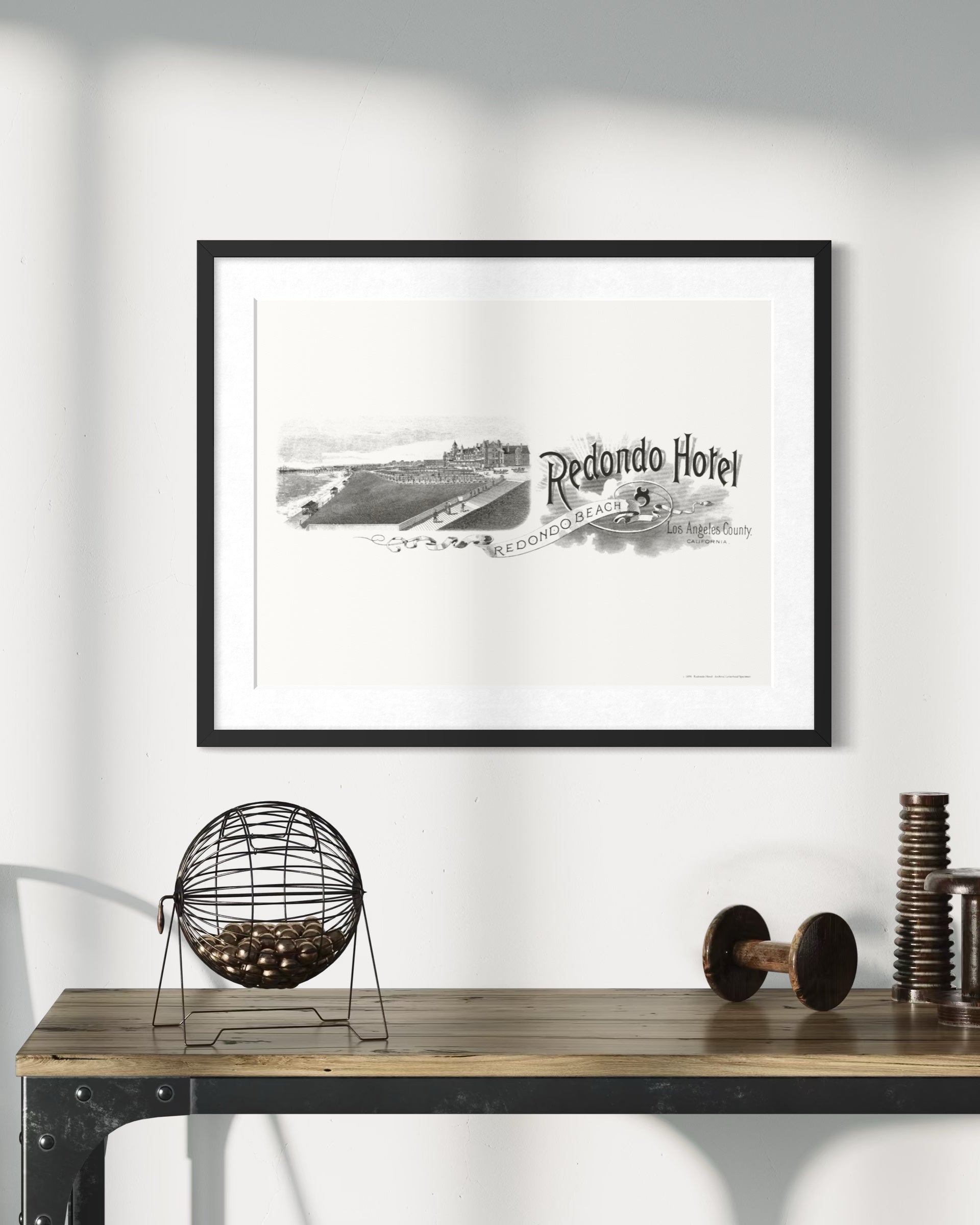 Redondo Hotel, Redondo Beach, CA — c. 1890 | Framed Print