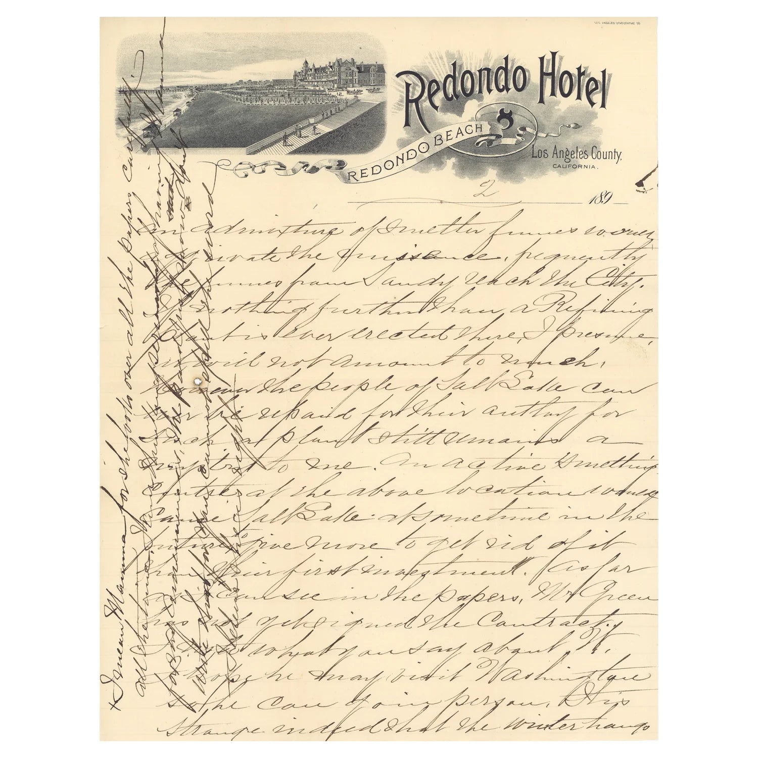 Redondo Hotel, Redondo Beach, CA — c. 1890 | Framed Print