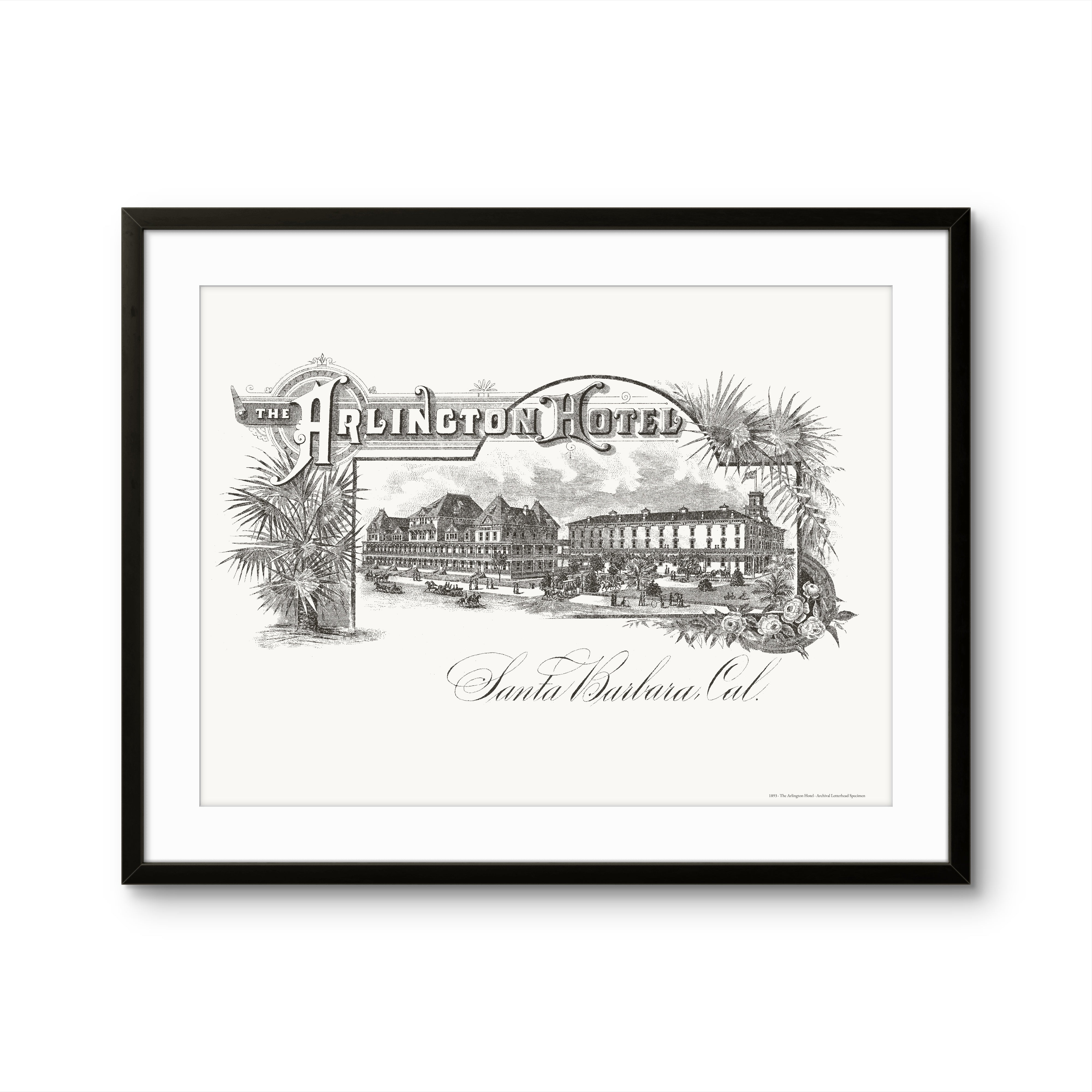 The Arlington Hotel, Santa Barbara, CA - 1893 | Framed Print