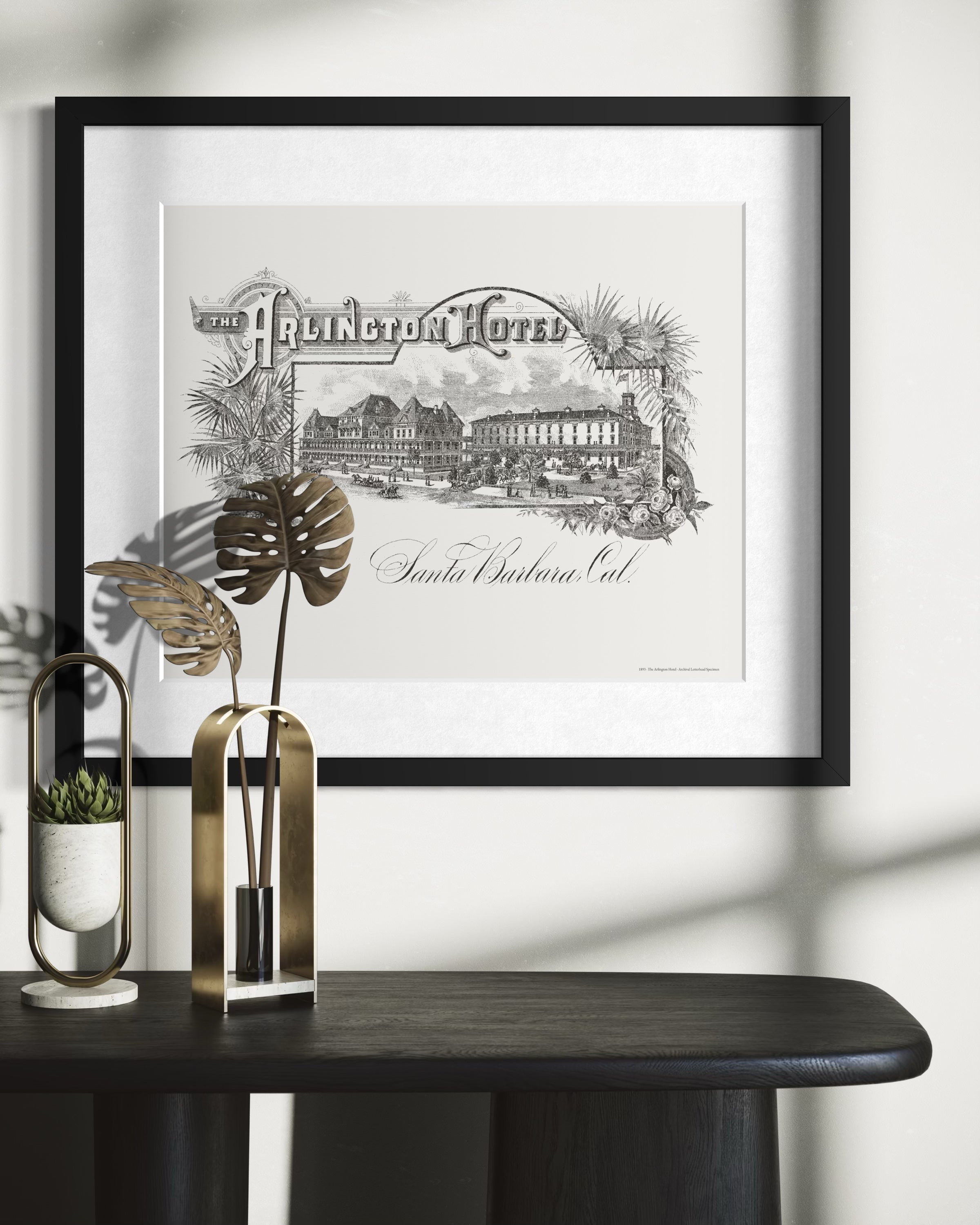 The Arlington Hotel, Santa Barbara, CA - 1893 | Framed Print