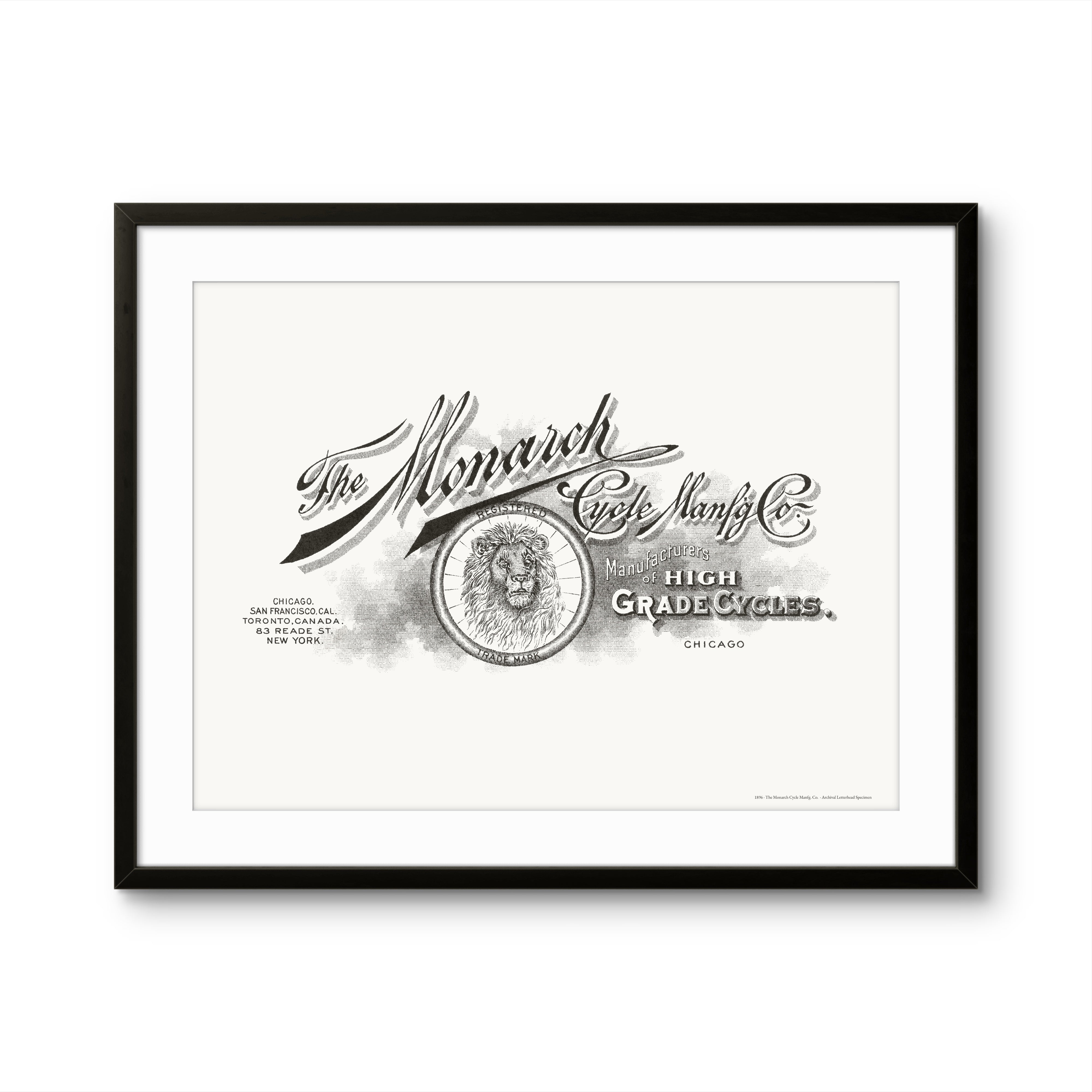 The Monarch Bicycle Company, Chicago — 1896 | Framed Print