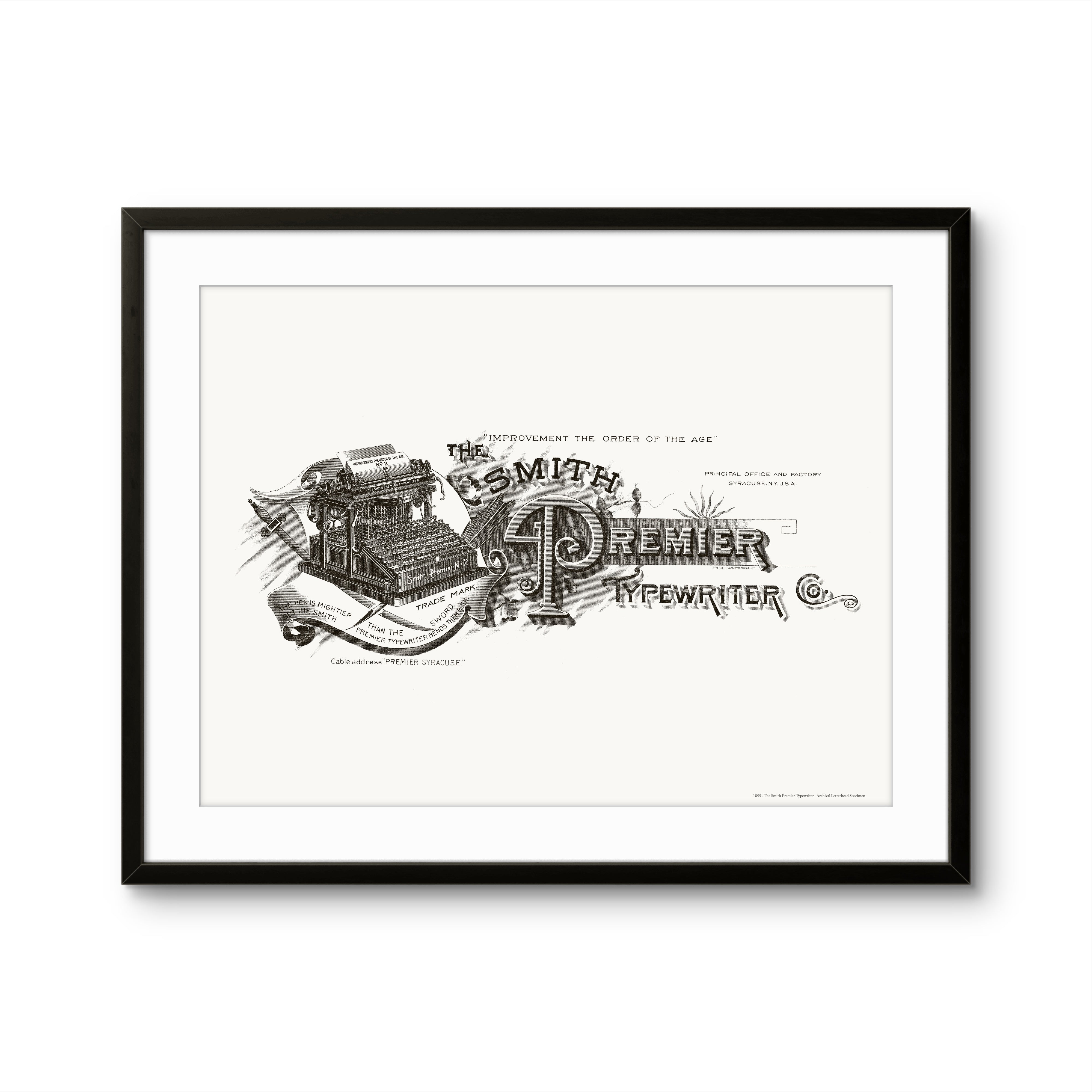 The Smith Premier Typewriter - 1895 | Framed Print